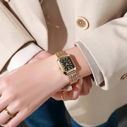 Orologio da polso elegante da donna | Quadrante rettangolare con dettagli in pietra