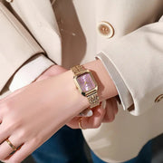 Orologio da polso elegante da donna | Quadrante rettangolare con dettagli in pietra