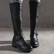 Elegante Kniehohe Stiefel mit Schnallen