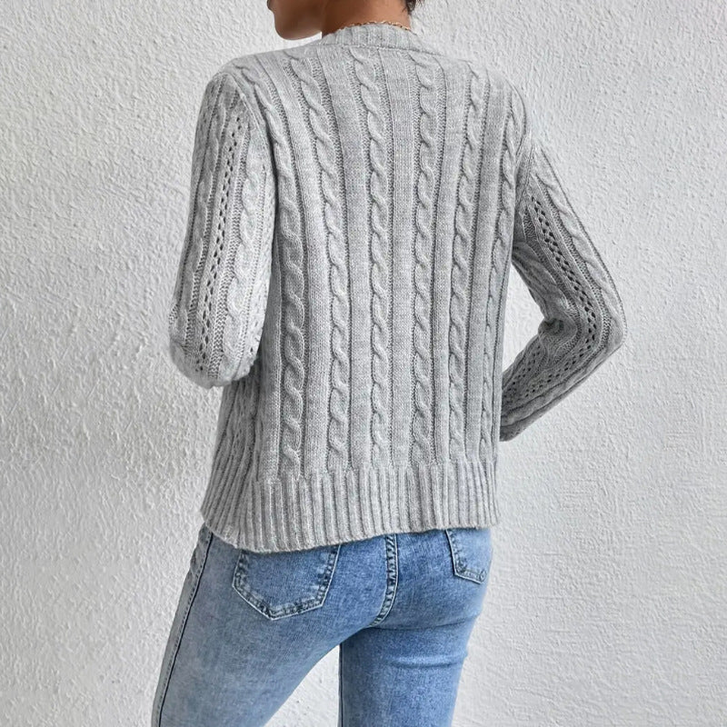 Elegante Strickjacke mit Weichem Kabelmuster