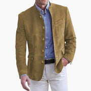 Blazer elegante da uomo con collo alla coreana | Giacca da uomo