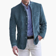 Blazer elegante da uomo con collo alla coreana | Giacca da uomo
