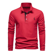 Eleganter Langarm-Polo mit Knopfdesign