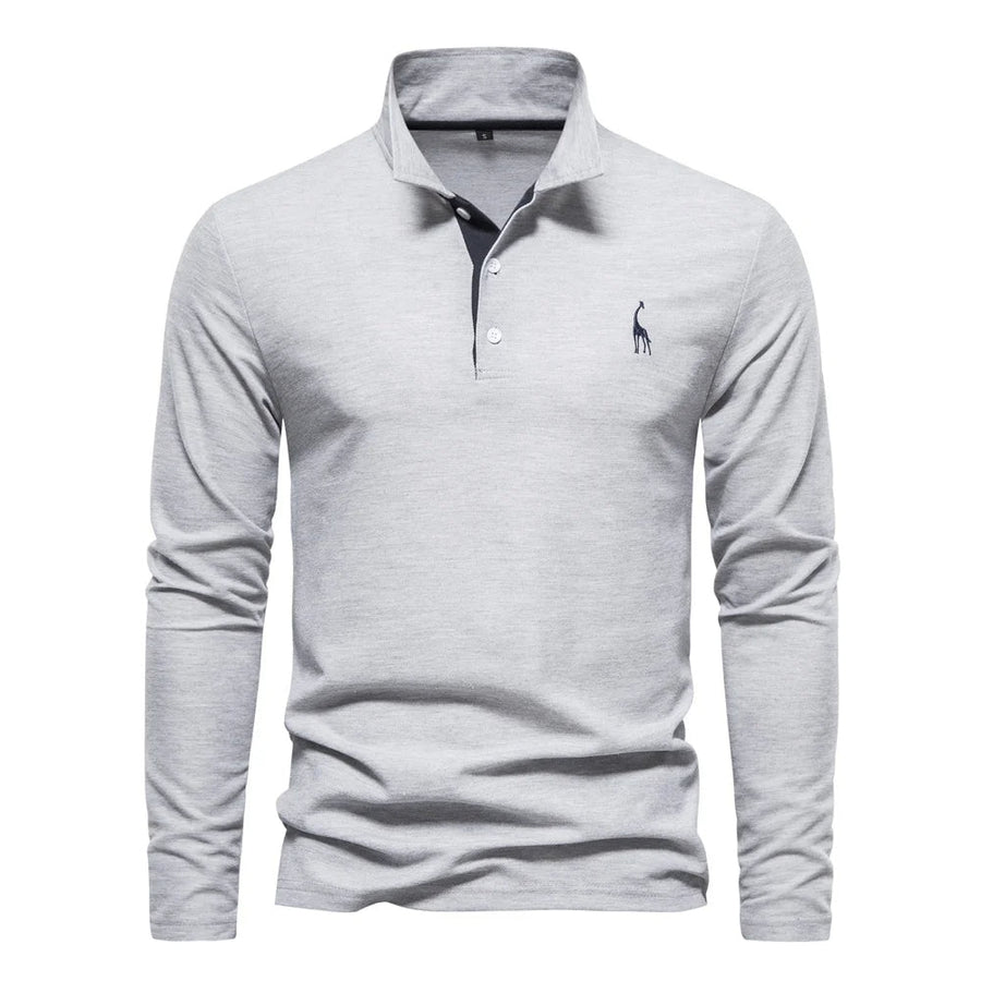 Eleganter Langarm-Polo mit Knopfdesign