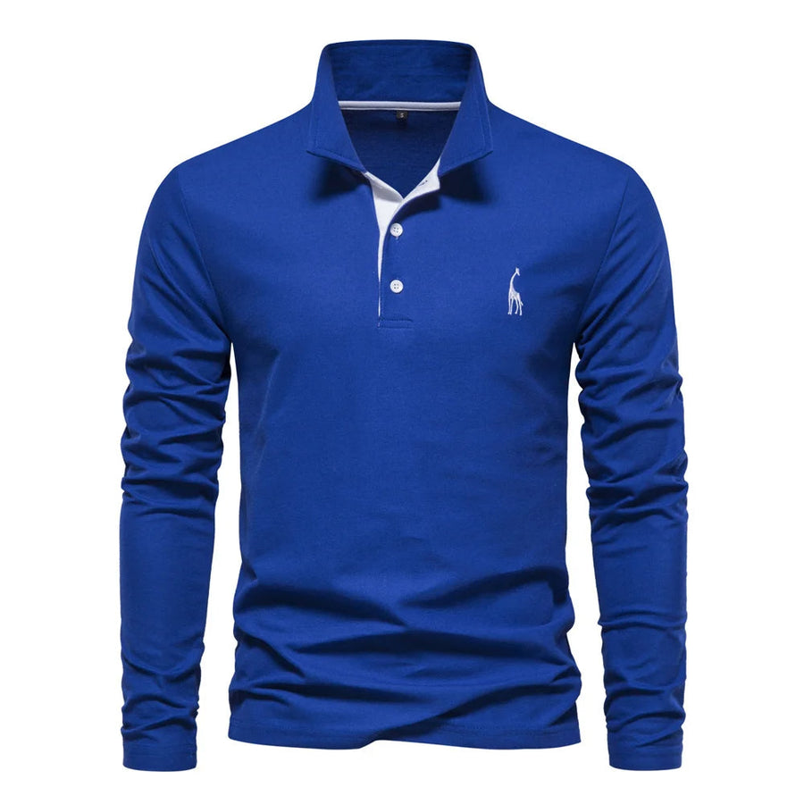 Eleganter Langarm-Polo mit Knopfdesign