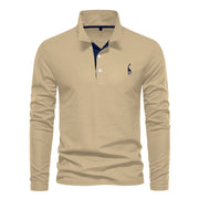Eleganter Langarm-Polo mit Knopfdesign