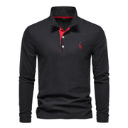 Eleganter Langarm-Polo mit Knopfdesign