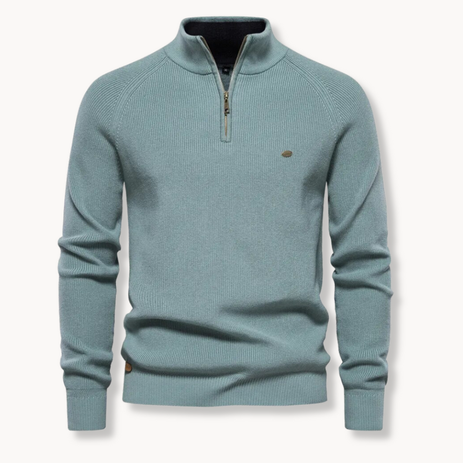 Eleganter Pullover mit Stehkragen und Zip