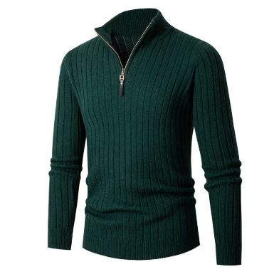 Eleganter Strickpullover mit Halbreißverschluss für Stil