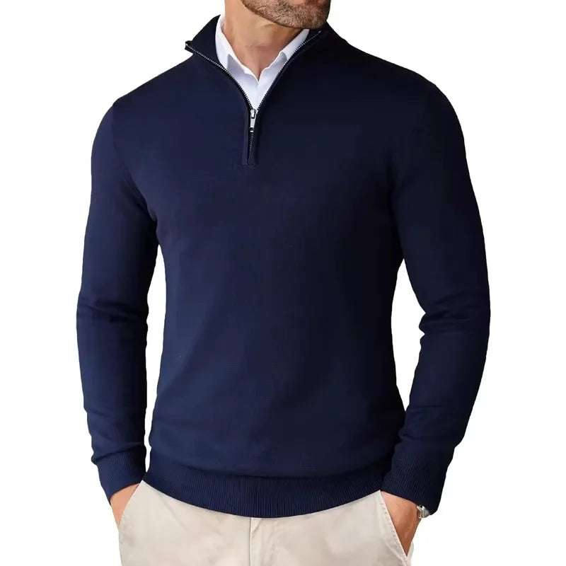 Eleganter Strickpullover mit Reißverschluss für Stilbewusste