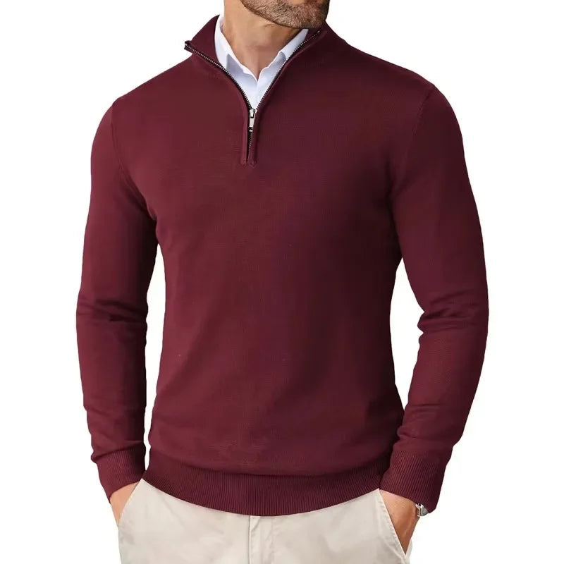 Eleganter Strickpullover mit Reißverschluss für Stilbewusste
