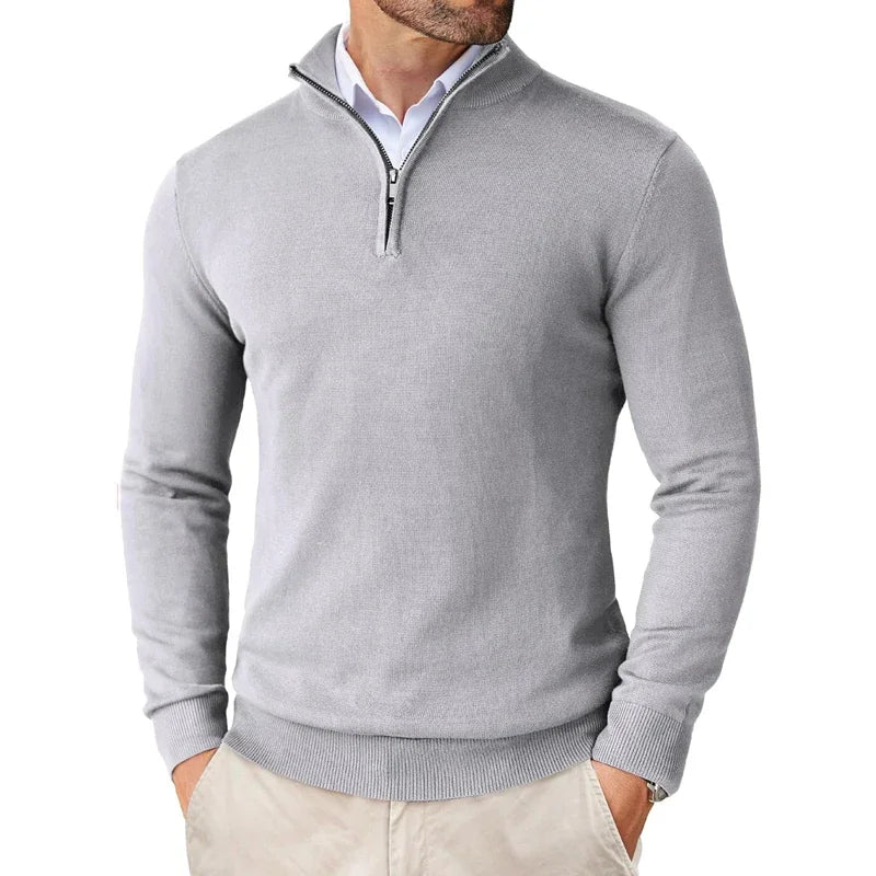 Eleganter Strickpullover mit Reißverschluss für Stilbewusste