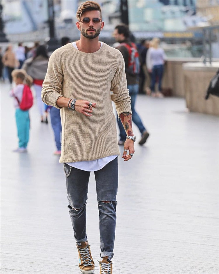 Eleganter Strickpullover mit langem Arm