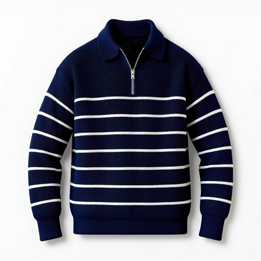 Eleganter Strickpullover mit zeitlosem Streifenmuster