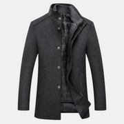 Eleganter Wollmantel mit Stehkragen für Herren