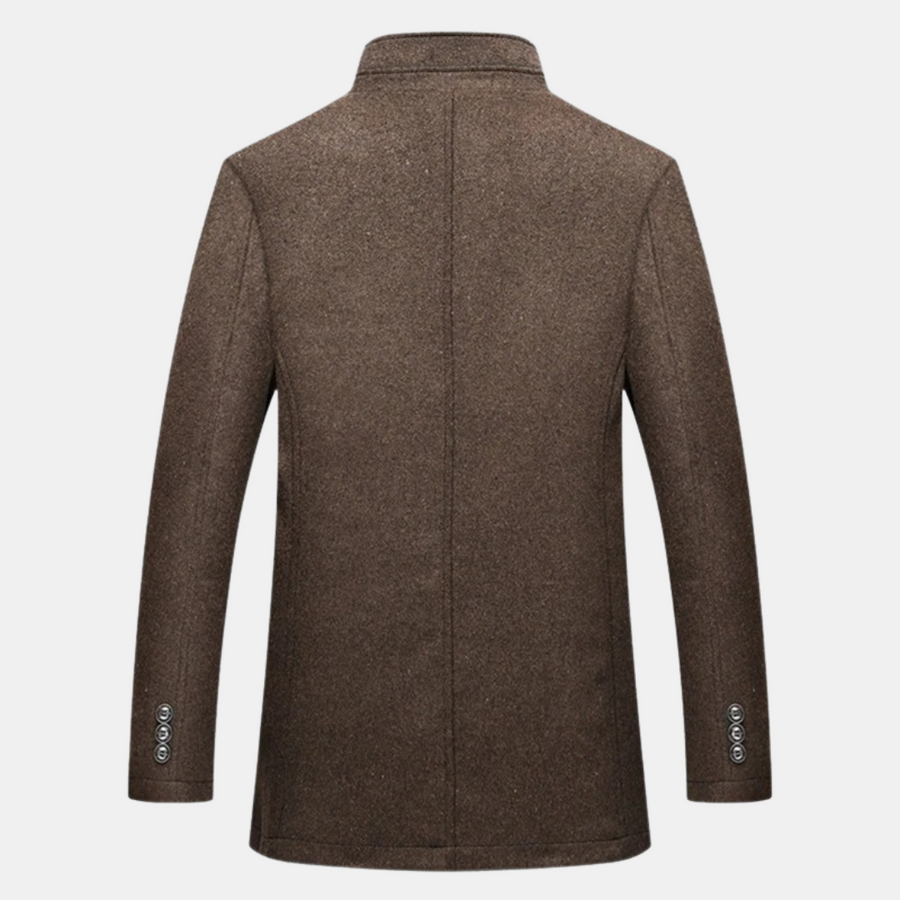 Eleganter Wollmantel mit Stehkragen für Herren