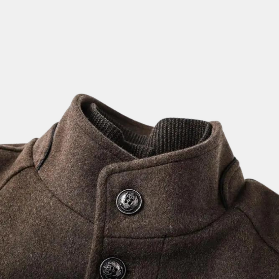 Eleganter Wollmantel mit Stehkragen für Herren