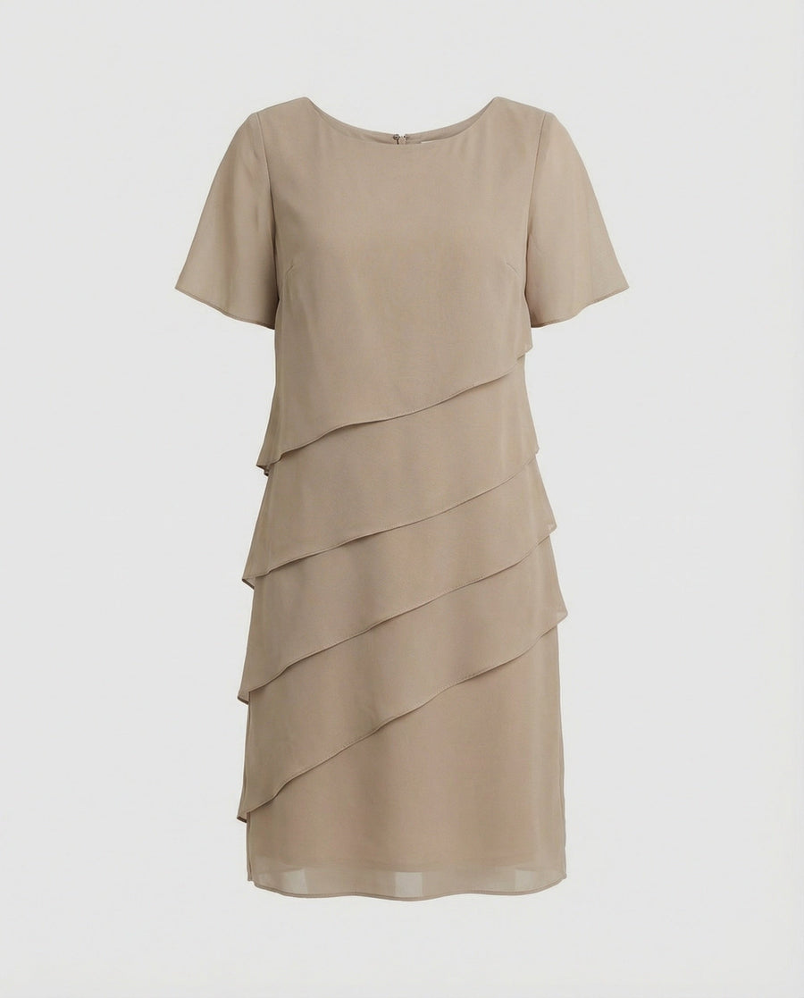 Elegantes Kleid Damen | Schlankmachender Schnitt & fließender Lagen-Look