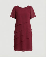 Elegantes Kleid Damen | Schlankmachender Schnitt & fließender Lagen-Look