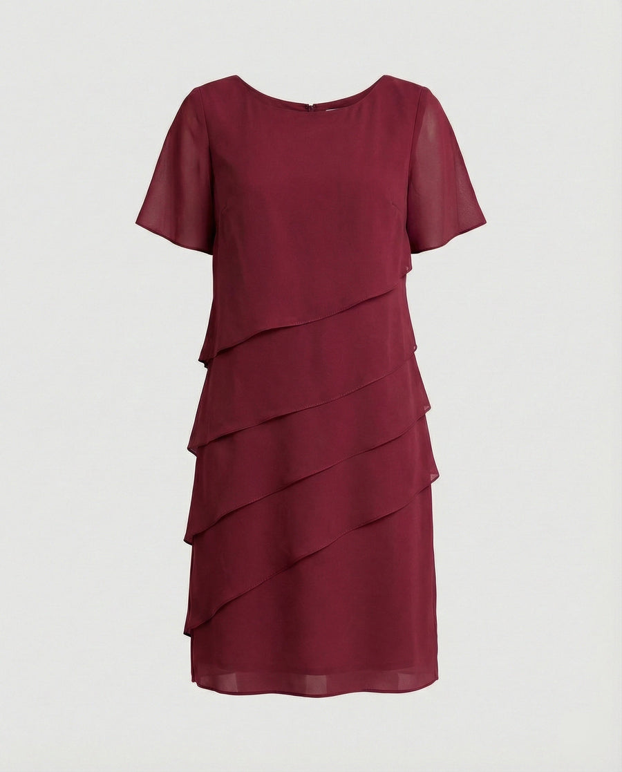 Elegantes Kleid Damen | Schlankmachender Schnitt & fließender Lagen-Look