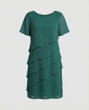 Elegantes Kleid Damen | Schlankmachender Schnitt & fließender Lagen-Look