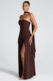Elegantes Korsettkleid mit Schaldetail und hohem Schlitz | Damenmode