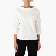 Elegantes Oberteil mit Stehkragen | Damen 3/4-Ärmel Shirt