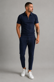 Set elegante di polo e pantaloni da uomo | Outfit smart-casual