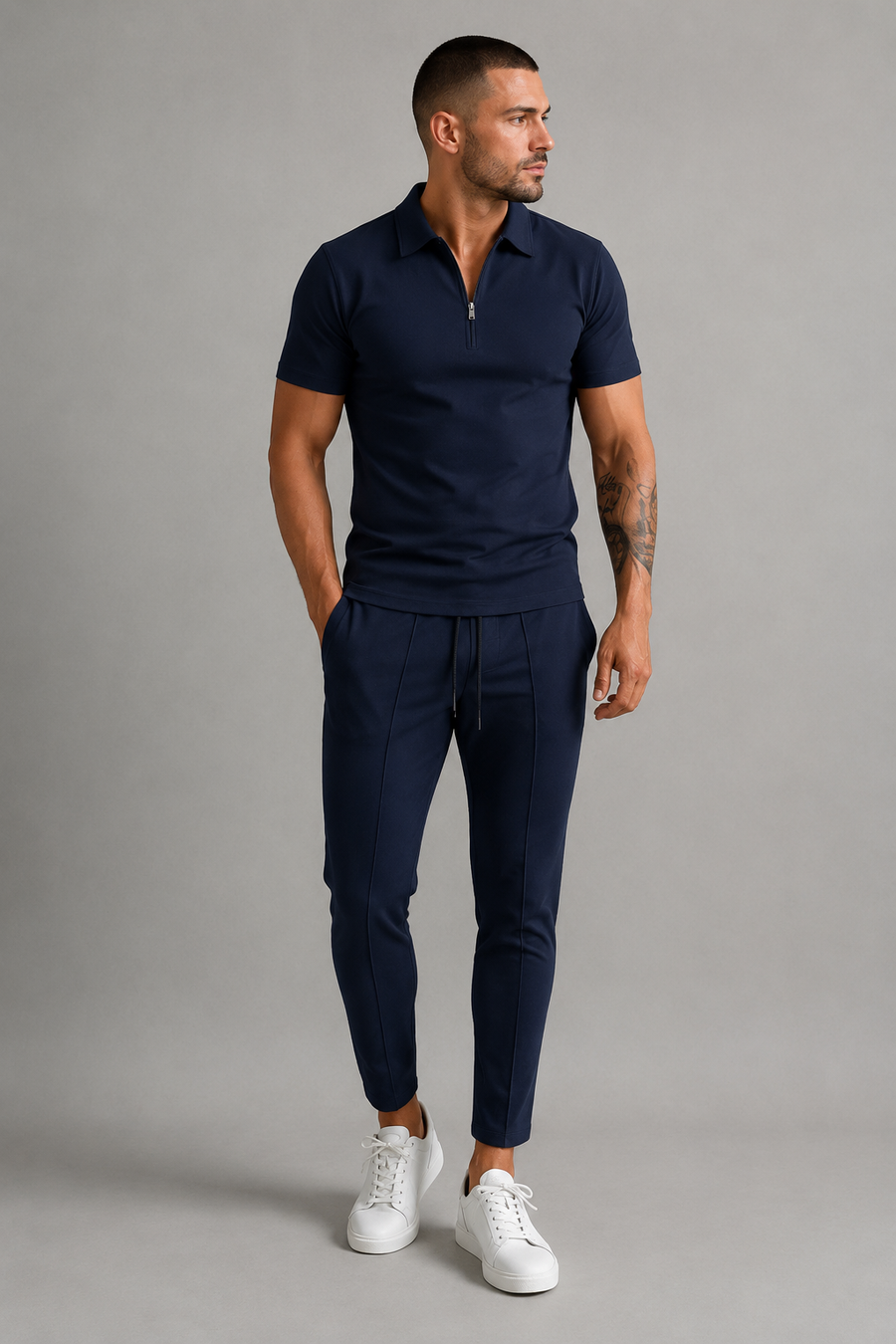 Set elegante di polo e pantaloni da uomo | Outfit smart-casual