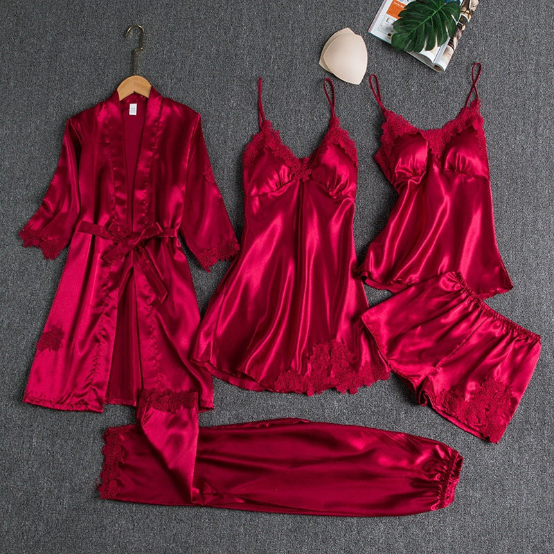 Set pigiama elegante | Set di biancheria da notte in cinque pezzi