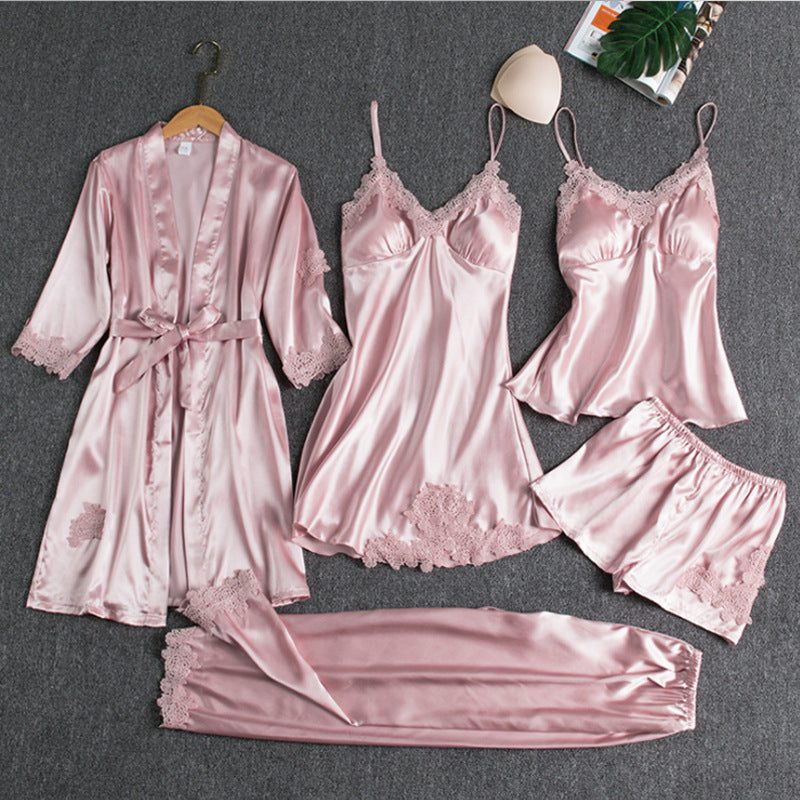 Set pigiama elegante | Set di biancheria da notte in cinque pezzi