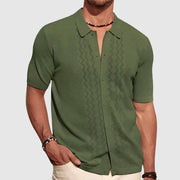 Elegante camicia estiva a maglia | Camicia uomo manica corta
