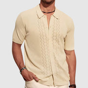 Elegante camicia estiva a maglia | Camicia uomo manica corta