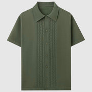 Elegante camicia estiva a maglia | Camicia uomo manica corta