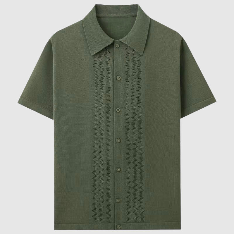 Elegante camicia estiva a maglia | Camicia uomo manica corta