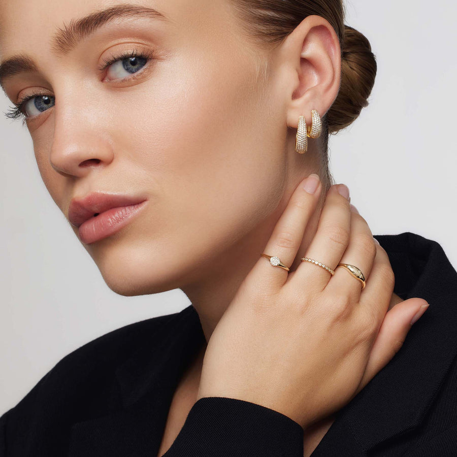 Goldene Diamantkuppelring