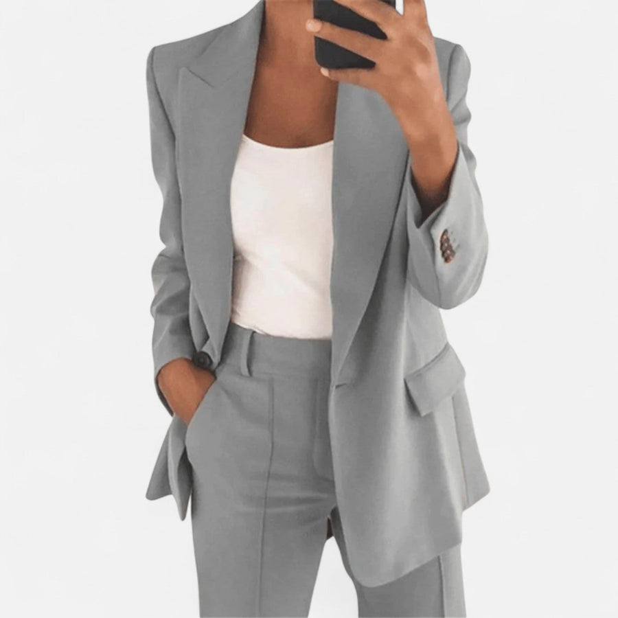 Damen-Zweiteiler: Blazer und Hose aus Stretchstoff