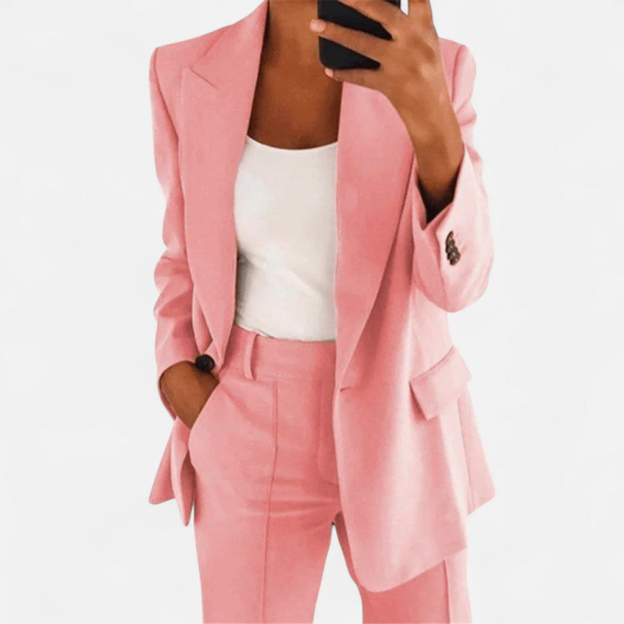 Damen-Zweiteiler: Blazer und Hose aus Stretchstoff