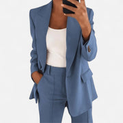 Damen-Zweiteiler: Blazer und Hose aus Stretchstoff