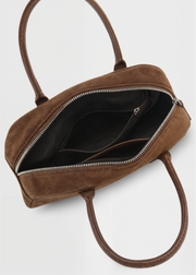 Echte Wildleder Handtasche Damen – Kleine Schultertasche mit Reißverschluss
