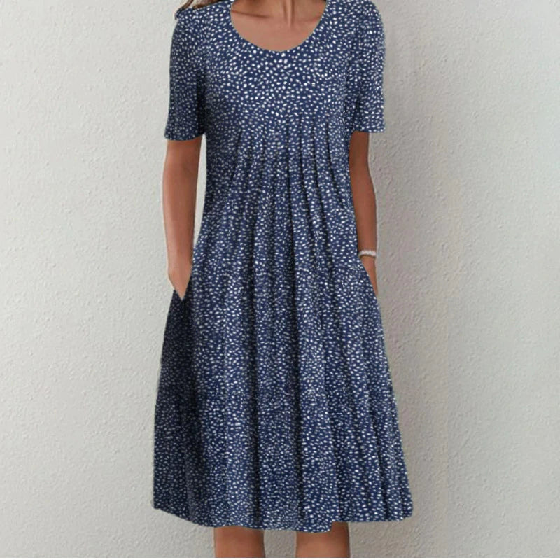Emma - Bohemian-Midikleid mit Blumenmuster und Taschen | Lässiges Sommer Midikleid mit Blumenmuster