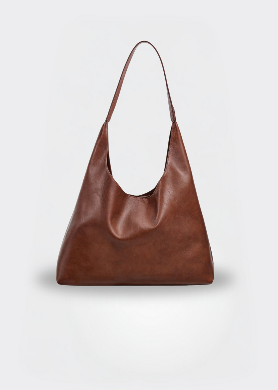 Große Damen Handtasche – Vegane Ledertasche mit Reißverschluss