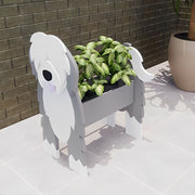 Blumentopf mit Englischem Schäferhund-Motiv