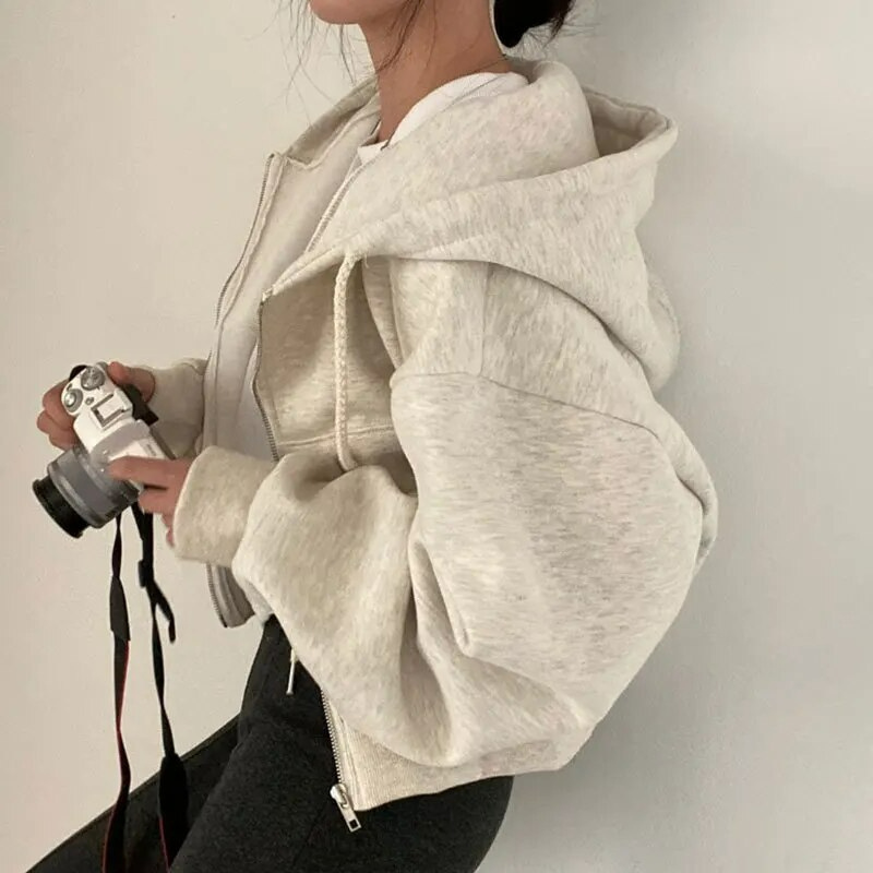 Damen Hoodie Mit Reißverschluss | Übergroß