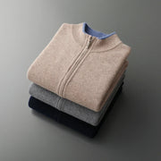 Reißverschluss Strickjacke Für Herren | Minimalistischer Stil Mit Stehkragen