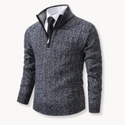 Viktor | Gestrickter Pullover mit Viertelreißverschluss