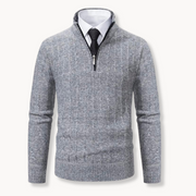 Viktor | Gestrickter Pullover mit Viertelreißverschluss