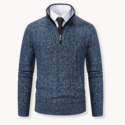 Viktor | Gestrickter Pullover mit Viertelreißverschluss