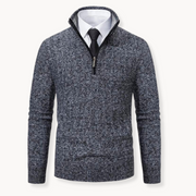Viktor | Gestrickter Pullover mit Viertelreißverschluss
