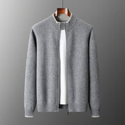 Reißverschluss Strickjacke Für Herren | Minimalistischer Stil Mit Stehkragen